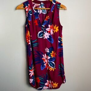Old Navy Women's Maroon Sleeveless V-neck‎ Lightweight Summer Dress Size Medium